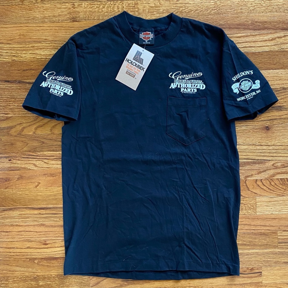 Vintage 90s Harley Davidson Black T-Shirt Tags Attached Size Medium
